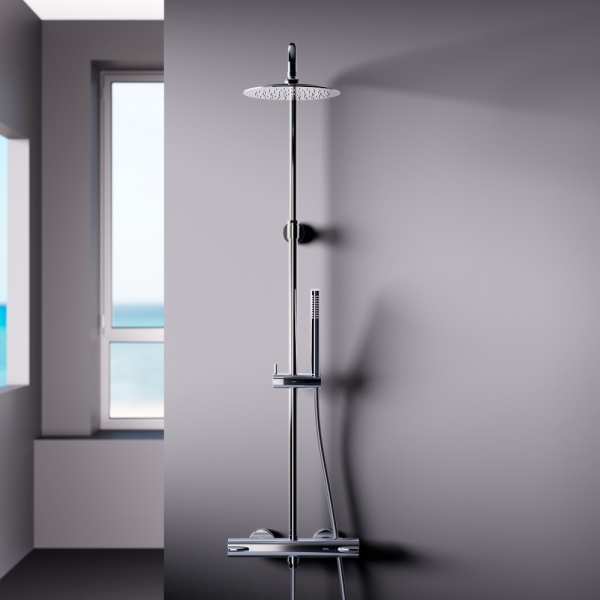 Душевая система со смесителем Damixa Scandinavian Pure 936800000 монтаж настенная с термостатом хром