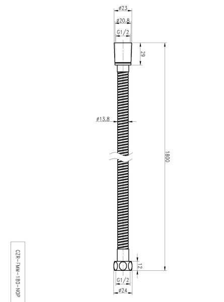 Шланг Cezares Czr CZR-FMM-180-NOP черный матовый 