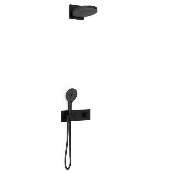 Душевая система со смесителем Vincea Inspire VSFW-422TI1MB монтаж встраиваемая в стену с термостатом матовый черный