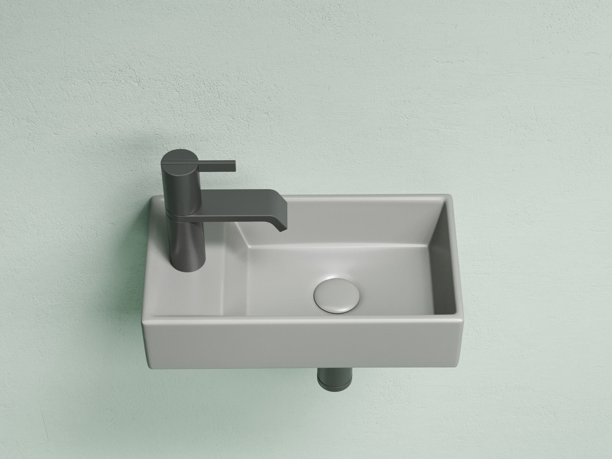 Раковина подвесная прямоугольная Ceramica Nova Element CN6051RMH фарфор цвет серый матовый