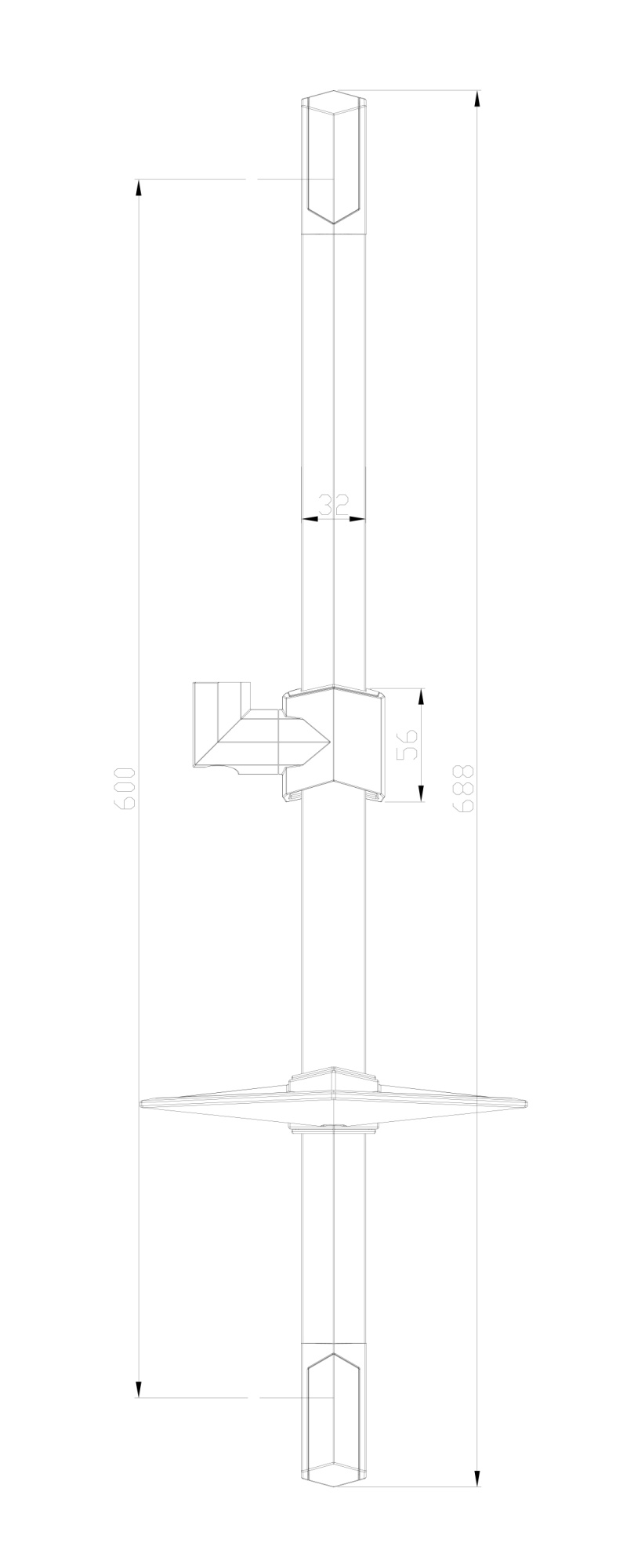 Штанга Lemark  LM8066C хром 
