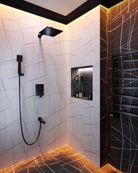 Душевая система со смесителем Timo Selene SX-3069/03SM монтаж встраиваемая в стену без термостата черный