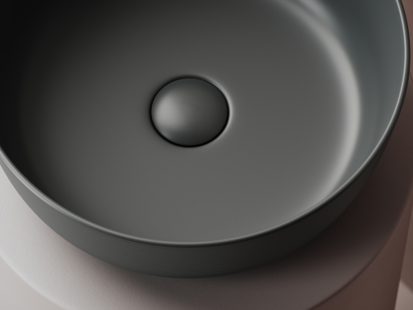 Раковина накладная круглая Ceramica Nova Element CN6073MDH фарфор цвет темно-серый матовый