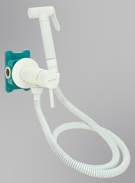 Гигиенический душ ALMAes Benito AL-859-06 встраиваемый в стену белый матовый