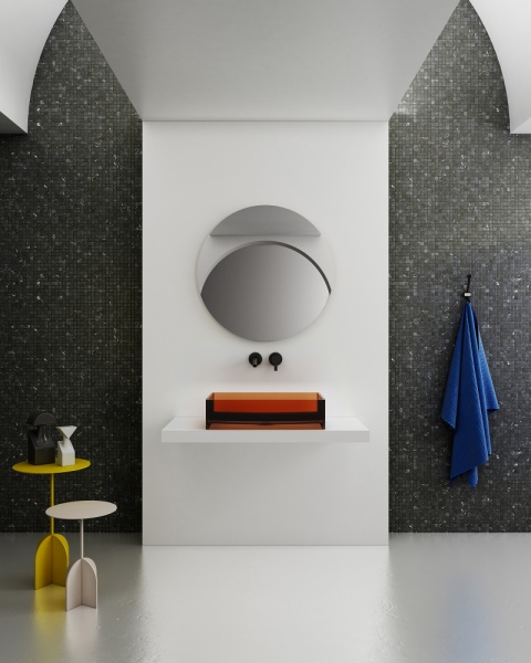 Раковина  прямоугольная Abber Kristall AT2803Opal полиэфирная смола цвет коричневый