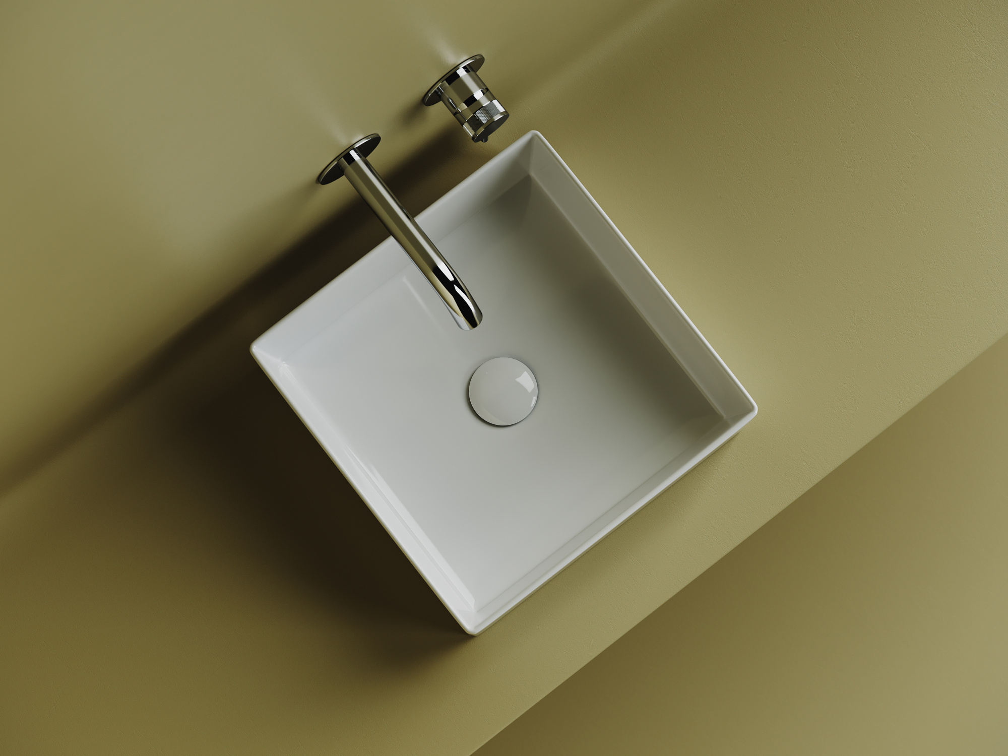 Раковина накладная квадратная  Ceramica Nova Element CN6068 фарфор цвет белый