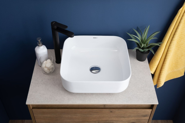 Раковина накладная квадратная  Aquanet City CITY-1 керамика цвет белый