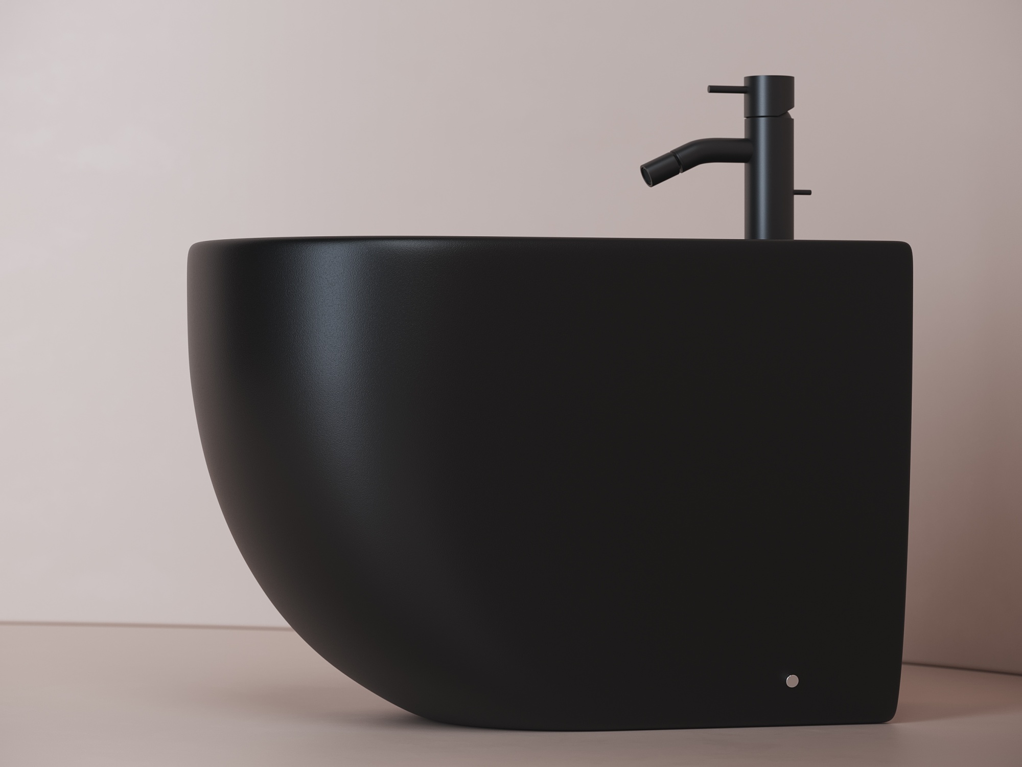 Биде приставное Ceramica Nova Metropol CN4005MB фарфор, цвет черный матовый