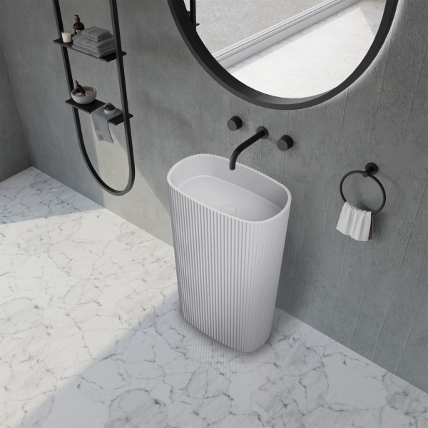 Раковина  овальная Abber STEIN AS2502-H искусственный камень цвет белый матовый