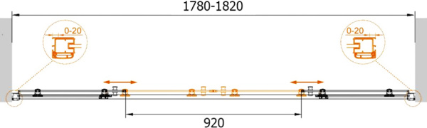 Душевая дверь Cezares Anima ANIMA-W-BF-2-180-C-Cr 180 см стекла прозрачные, профиль хром