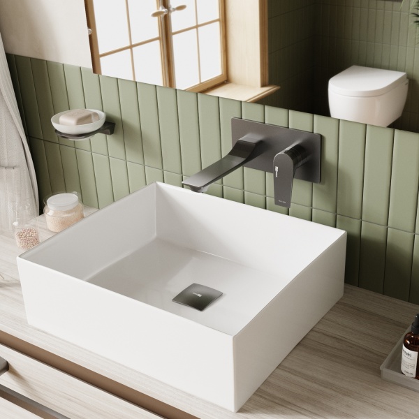 Смеситель для раковины Wasserkraft Wiese 8430 оружейная сталь