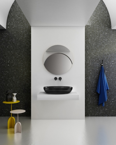 Раковина  овальная Abber Kristall AT2801Onyx полиэфирная смола цвет черный