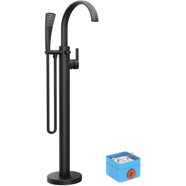 Смеситель для ванны Ravak Freedom X070435 напольный 
без термостата черный матовый