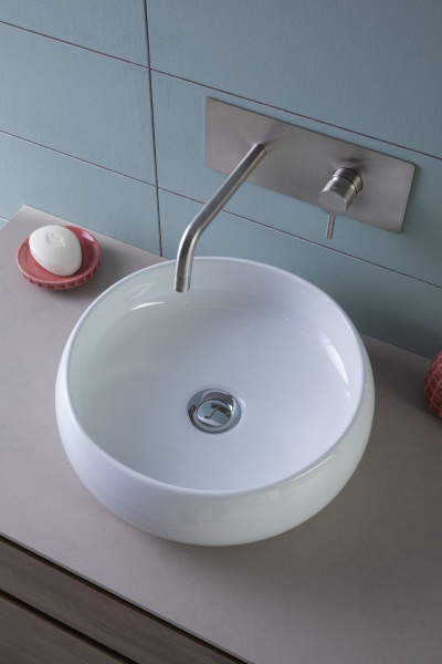 Раковина накладная круглая Aquanet Round ROUND-1 керамика цвет белый