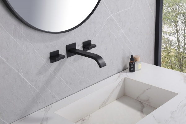 Смеситель для раковины Abber Wasserfall AF8612B черный матовый