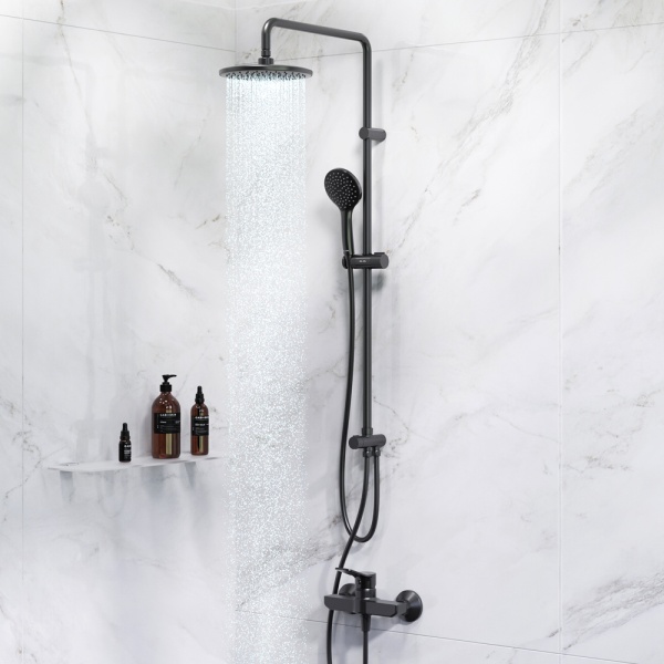 Душевая система со смесителем Am.Pm X-Joy F42885A24 монтаж настенная без термостата черный