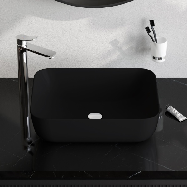 Раковина  прямоугольная Am.Pm Func M8FWCC10510BM фарфор цвет черный матовый