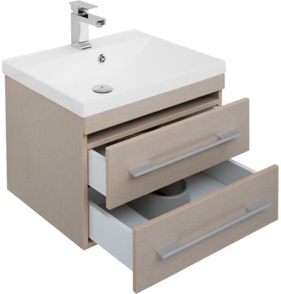 Раковина мебельная прямоугольная Aquanet Нота NEW 00204117 литьевой мрамор цвет белый