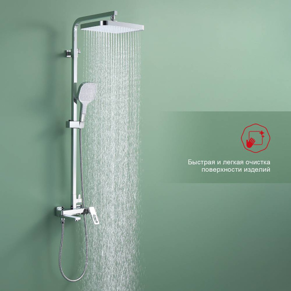 Душевая система со смесителем Raglo  R51.24 монтаж настенная без термостата хром