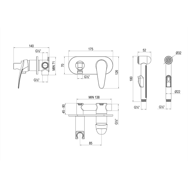 Смеситель для биде Lemark Linara LM0419C латунь хром