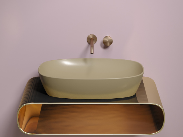 Раковина накладная овальная Ceramica Nova Element CN6049MC фарфор цвет бежевый матовый