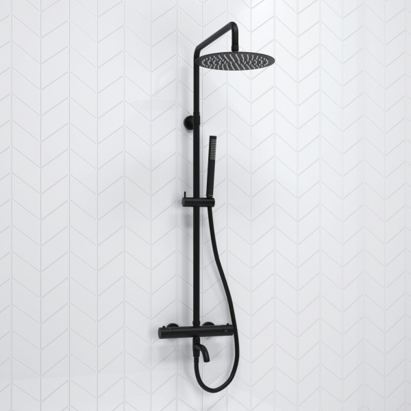 Душевая система со смесителем Wasserkraft  A288.258.217.BM Thermo монтаж настенная с термостатом черный