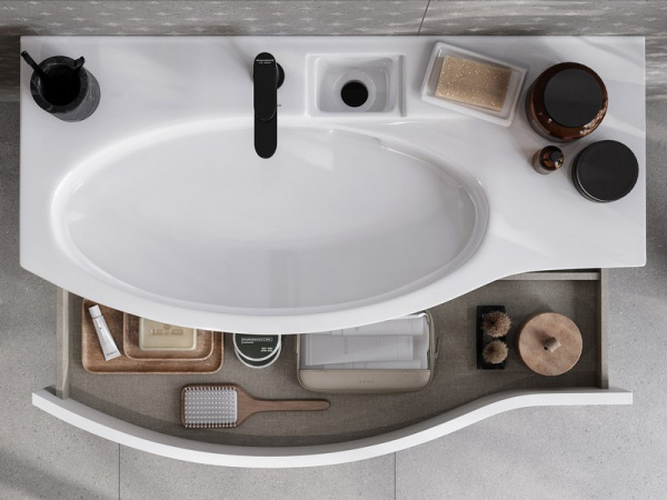 Тумба под раковину подвесная Kerama Marazzi Riva RV.100Lh/WHT.M 100 см  2 ящика цвет белая матовая 