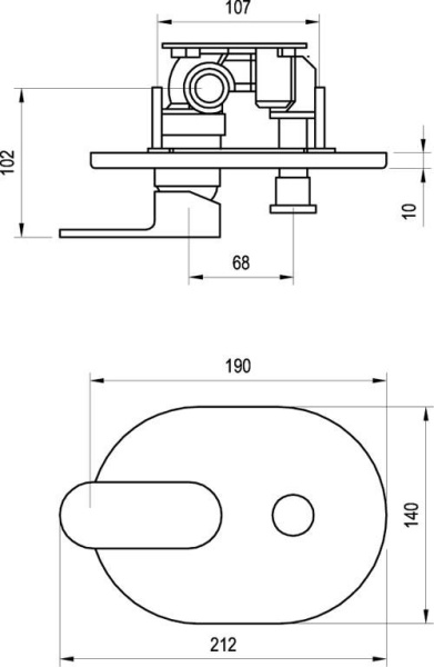 Смеситель для душа на 2 выхода Ravak Chrome X070056 встраиваемый в стену 
без термостата хром