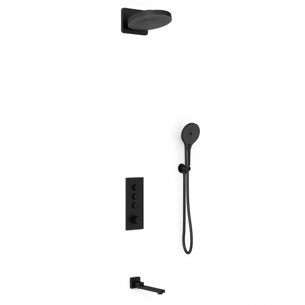 Душевая система со смесителем Vincea Inspire VSFW-433TI1MB монтаж встраиваемая в стену с термостатом матовый черный
