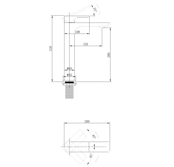 Смеситель для раковины Abber Weiss Insel AF8011 хром