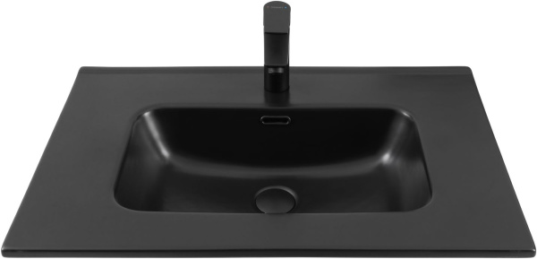 Раковина мебельная прямоугольная Aquanet Flat 00329254 керамика цвет черный матовый