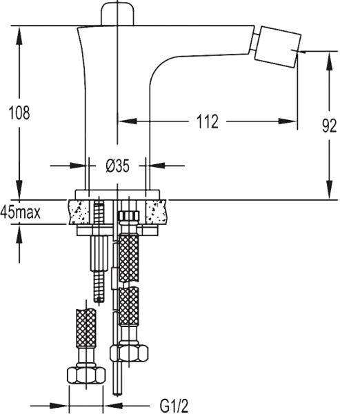 Смеситель для биде Cezares Tesoro TESORO-F-BS-01-W0 латунь 