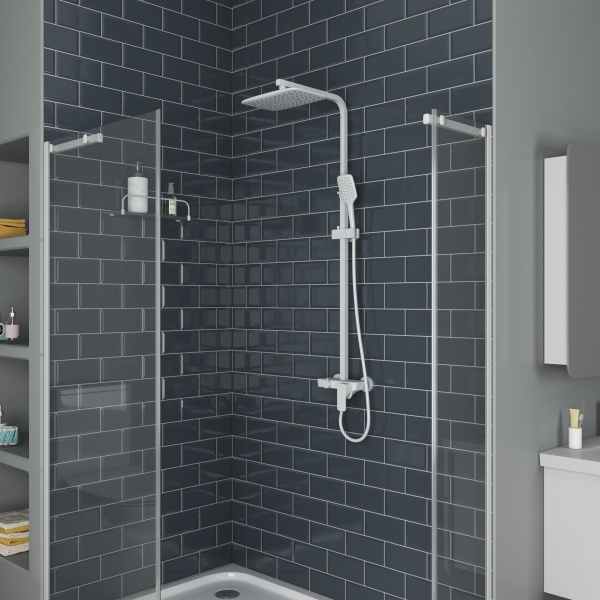 Душевая система со смесителем D&K Berlin DA1433726A02 монтаж настенная без термостата белый