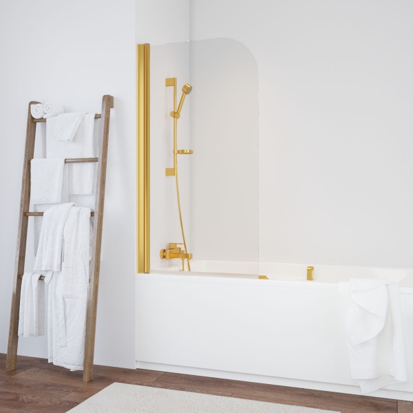 Шторка для ванны Vegas Glass EV EV 76 09 01 75 см, стекла прозрачные, профиль золото