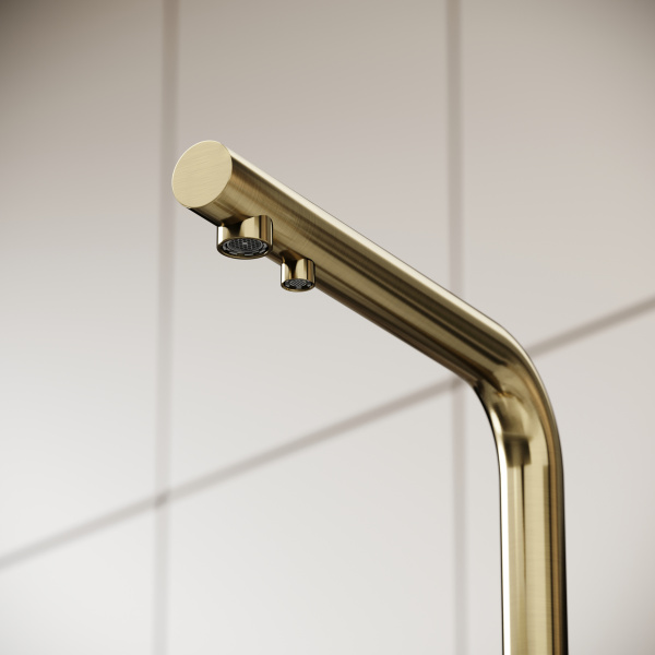 Смеситель для кухни Sancos Foster SC4014BG с подключением к фильтру брашированное золото