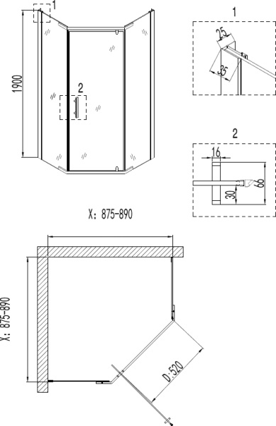 Душевой угол Niagara NG-6605-08 90x90