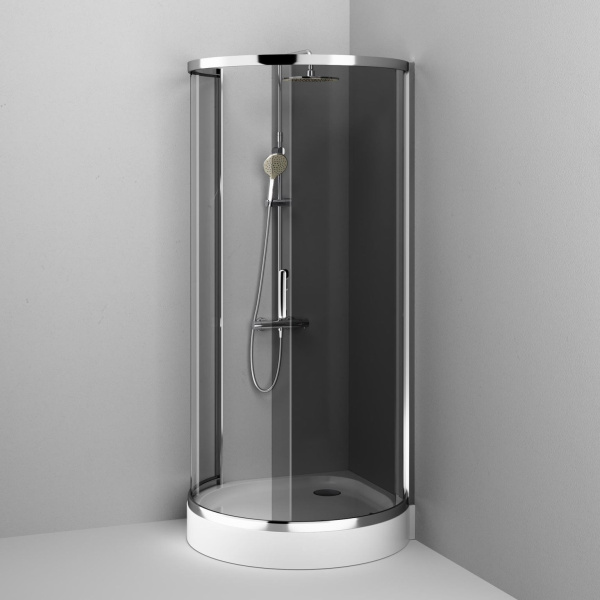 Душевой угол Am.Pm Like W83G-333-095CG четверть круга  стекла прозрачные тонированные, профиль хром