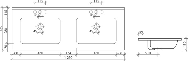 Раковина встраиваемая сверху прямоугольная Ceramica Nova Element CN7004 фарфор цвет белый