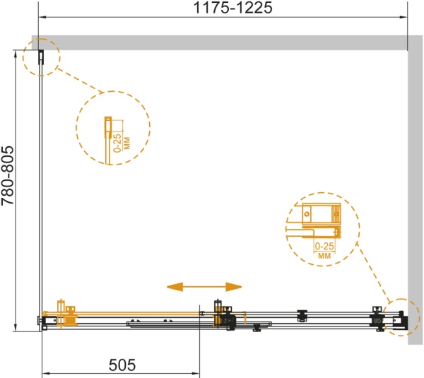 Душевой угол Cezares STYLUS-SOFT-AH-1-120/80-C-Cr 120x80
