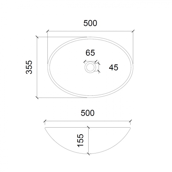 Раковина  овальная Abber GLAS AK2303 стекло цвет прозрачный