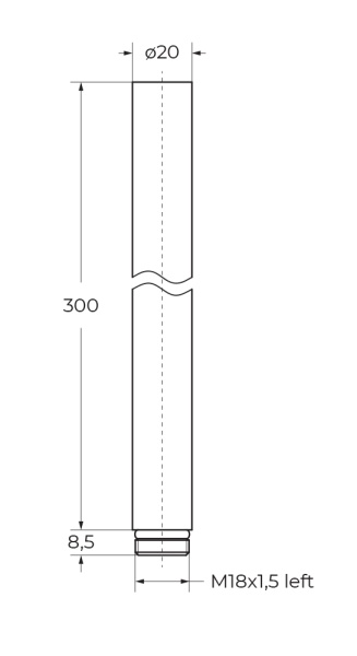 Удлинитель для душевой системы Cezares Eco ECO-EXT30-BORO брашированное золото 