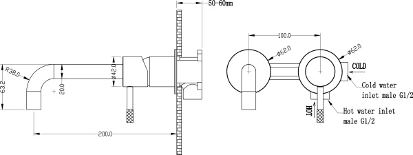 Смеситель для раковины Boheme Uno 465-BCR черный/хром
