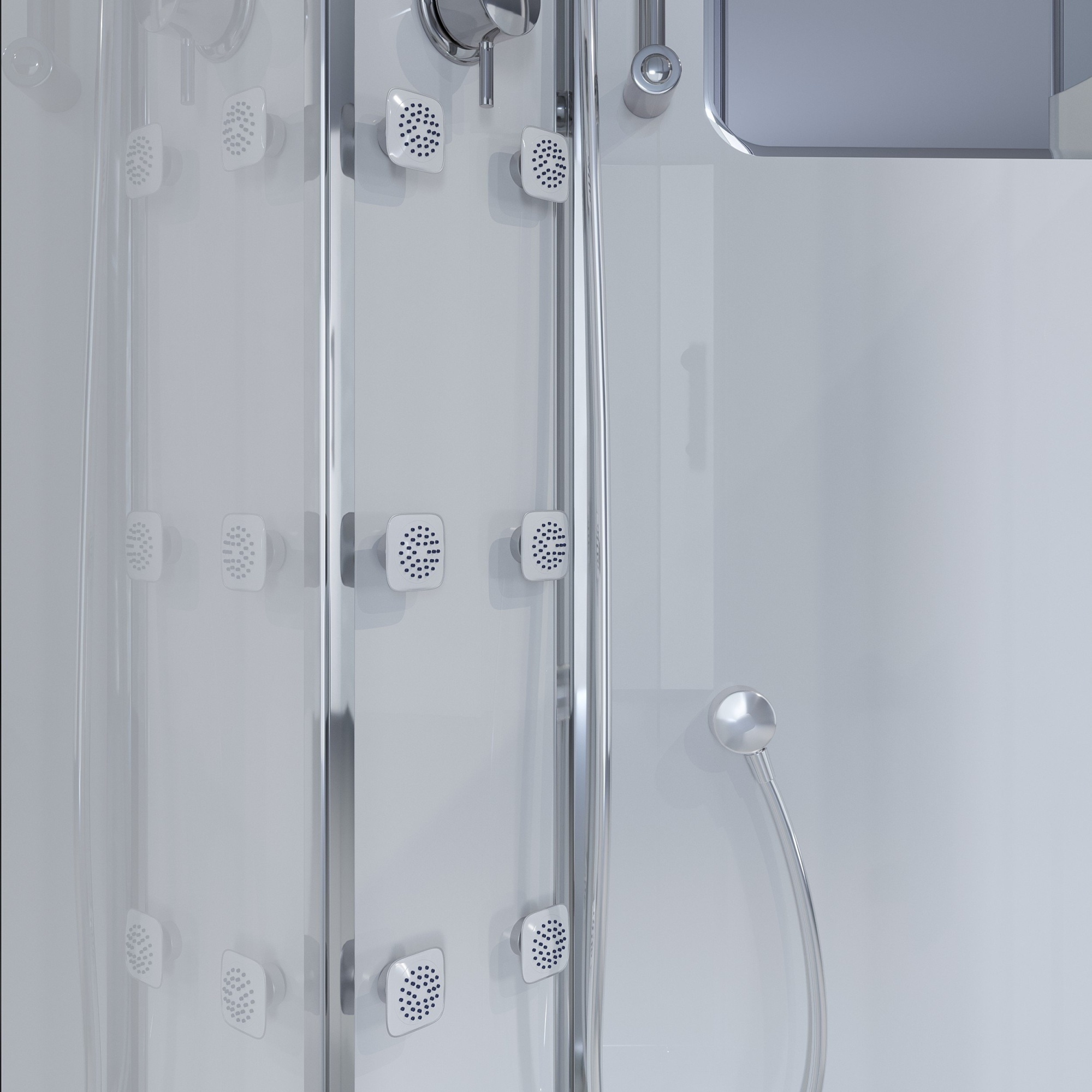 Душевая кабина с крышей Niagara Ultra NG-302-01 четверть круга  100x100 стекла прозрачные с узором, профиль хром