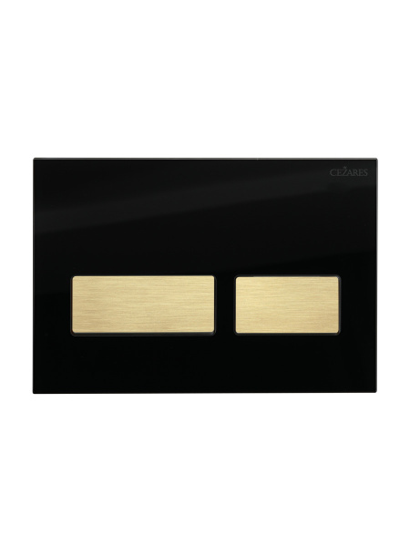 Кнопка смыва механическая Cezares Lux LUX-GN-2-BORO цвет черный-золото