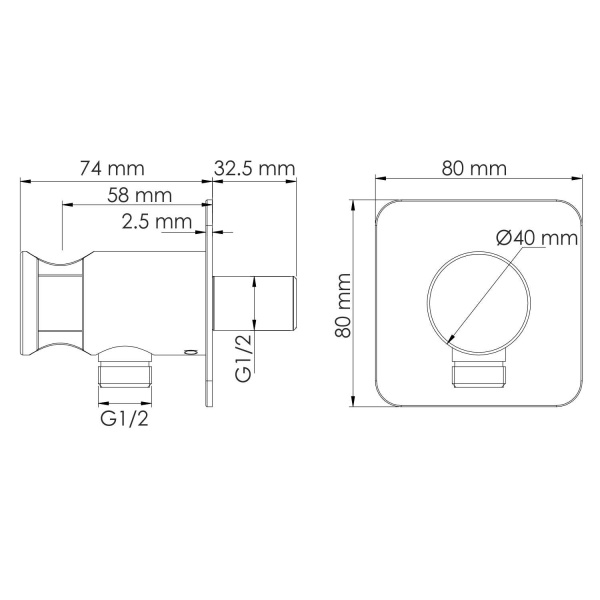 Гигиенический душ Wasserkraft Tauber A6451.275.100.092 встраиваемый в стену никель