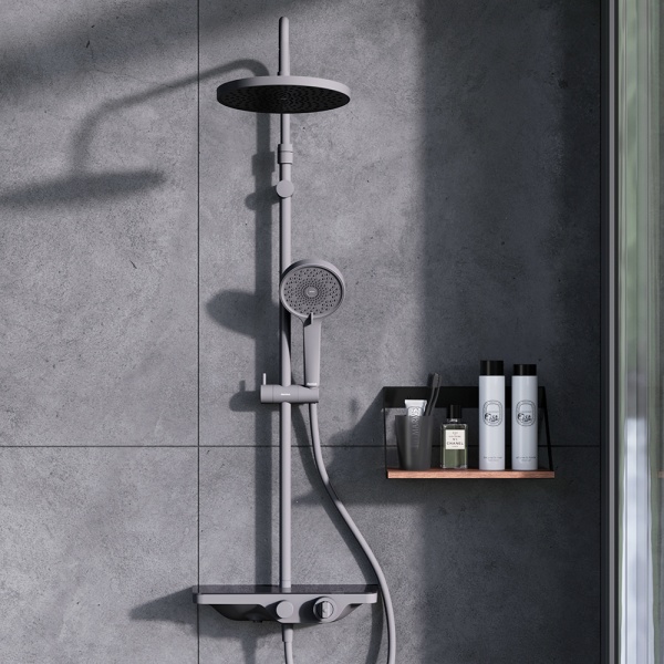 Душевая система со смесителем Damixa Apollo 948000000.00E+00 монтаж настенная с термостатом черный