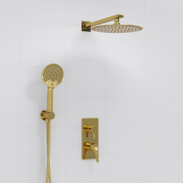 Душевая система со смесителем Wasserkraft  A71207 монтаж встраиваемая в стену без термостата золото