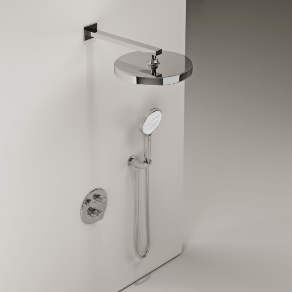 Душевая система со смесителем Sancos Space SC3006CH монтаж встраиваемый в стену с термостатом хром
