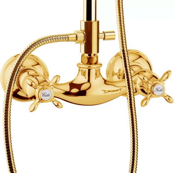 Душевая система со смесителем Webert Ottocento OT760405010 монтаж настенная без термостата золото