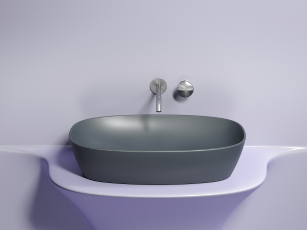 Раковина накладная овальная Ceramica Nova Element CN6049MDH фарфор цвет темно-серый матовый